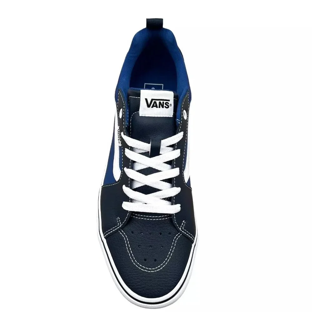 Vans Filmore Men's Casual Leather Sneaker Size 10 Navy -Royal Blue Lace up Shoes